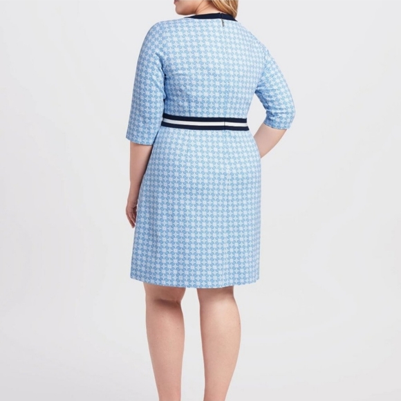 Draper James 3/4 Sleeve Honeycomb Persley Dress in Blue Multi - M - Picture 14 of 16